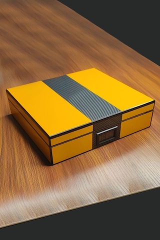 Falconetti Rc60 Sarı Karbon Fiber Humidor Puro Kutusu