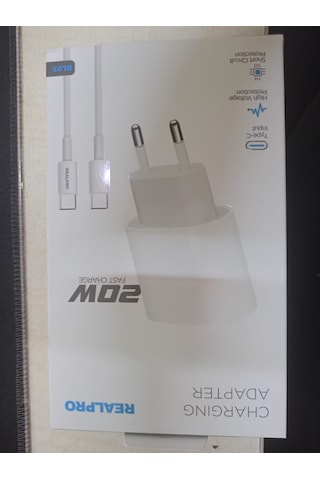 Real Prorl03 Chargıng Adapter Beyaz-1 Adet Kablo Hızlı Typec Kutulu