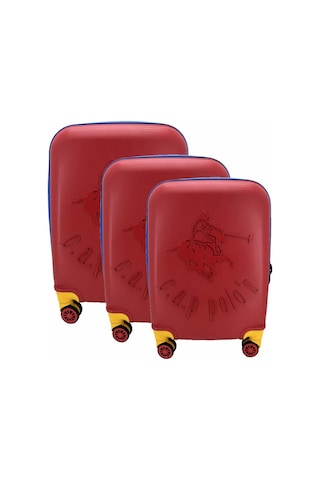 Cap Polo's Polipropilen Üçlü Valiz Set Kırmızı