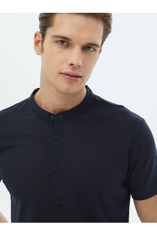 Lacivert Düz Regular Fit Casual Gömlek Lacivert