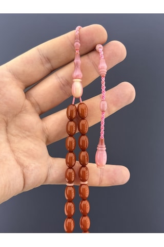 Muri Tesbih 23,8 Gr Yahya Bozkurt Kolye Osmanlı Bağa Badem Kesim 8x12mm