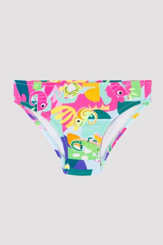 Penti Kız Çocuk Tropik Fırfırlı Bandeau Bikini Takımı Çok Renkli