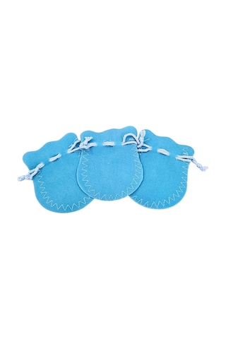 Kadife Kese Açık Mavi 50 Adet 6x8 Boy Takı, Altın Kesesi İpli & Büzgülü