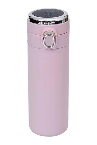 Akıllı Sıcaklık Göstergesi Paslanmaz Çelik Termos Kupa - Pembe