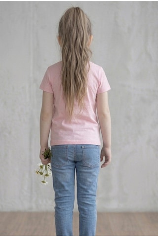 Kiagu Pudra Kısa Kol Basic T-shirt- Terletmeyen Esnek Kumaş Pamuklu Mevsimlik Pudra Kısakol Kız Çocuk Tsort Pudra