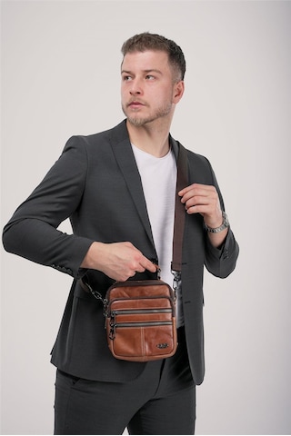 Ççs 31603 Hakiki Deri Askılı Çanta Kahve