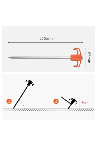 Naturehike Çadır Kazığı 25 Cm Galvanizli Demir 2 Pcs Beyaz Çok Renkli