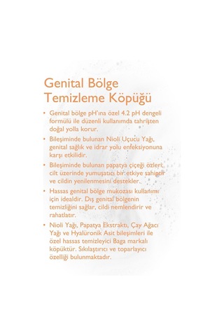 Nioli Yağı Formüllü Genital Bölge Temizleme Köpüğü