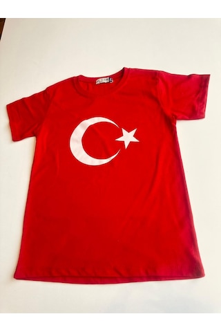 Gala Ay Yıldızlı Türk Bayraklı Tişört Unisex Beyaz