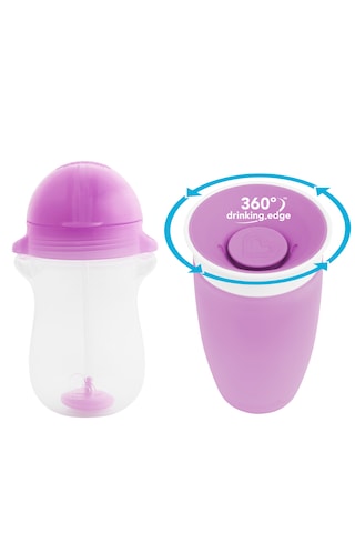Munchkin Tıklama Kilitli Uçlu Alıştırma Bardağı 12ay+,296ml,mor + Mor