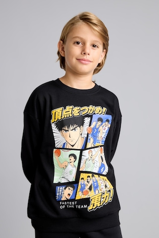 Defacto Overshirt Fit Bisiklet Yaka Baskılı İçi Yumuşak Tüylü Sweatshirt Erkek Çocuk I3177a826wnbk81 Siyah-bk81