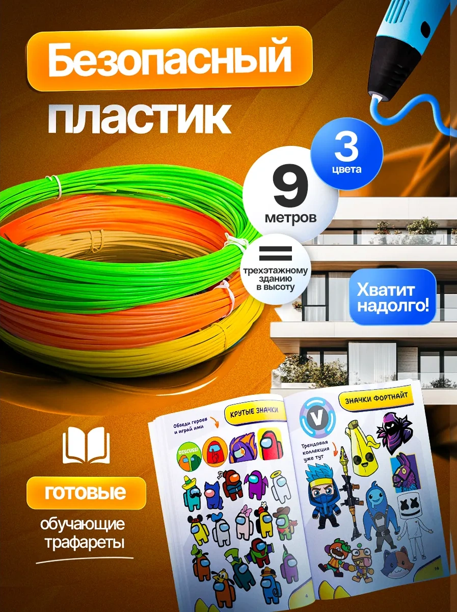 Mama Toys 3d Kalem Seti Plastic Ve Şablon İle Birlikte 404066668