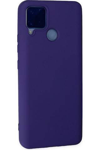Newface Realme C15 Kılıf Nano İçi Kadife Silikon Glblseme - 5 - Mor