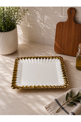 Daiys Gold Sunum Tabağı - Kare-7238 Çok Renkli