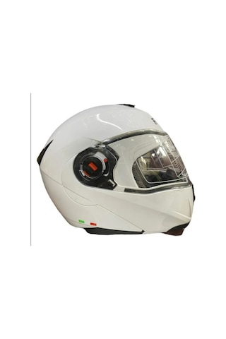 Free M Sertifikalı Ece Belgeli Çene Açılır Güneş Vizörlü Motosiklet Kaskı Beyaz