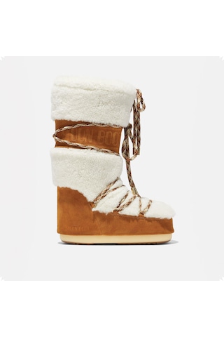 Whısky/off Whıte Kar Botu Kadın 80d1402610-ma03 Moon Boot Shearling Whisky/off White Beyaz