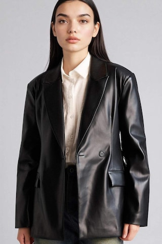 Defacto Fıtted Suni Deri Blazer Ceket G7819ax26spbk81 Siyah-bk81