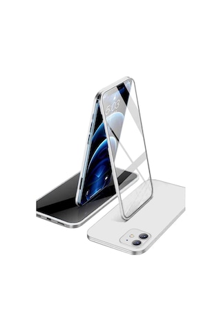 Apple iPhone Uyumlu 12 360 Derece Tam Kaplayan Cam Kapak Kılıf