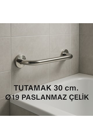 Tutamak 40cm Ø19 Paslanmaz Çelik Krom