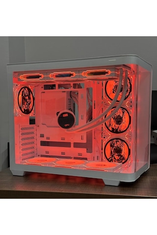Anime Karakterli 7 Argb Fanlı 360mm Sıvı Soğutmalı 750w 80+ Powerlı Beyaz Akvaryum Kasa