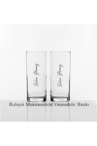 Kişiye Özel İmzalı Rakı Bardağı Bulaşık Makinesinde Yıkanabilir Kutusuz