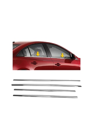 S-Dizayn  Hyundai Accent Era Krom Cam Çıtası 4 Prç. 2005-2011