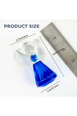 Moveevo Mavi K9 Kristal Melek Heykeli - Ev Dekoru, Koruma Simgesi, Sanatsal Koleksiyon, Kadın Hediyesi