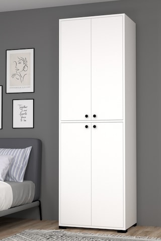 Bükreş No.1 2 Askılı Genç Odası Dolabı Beyaz