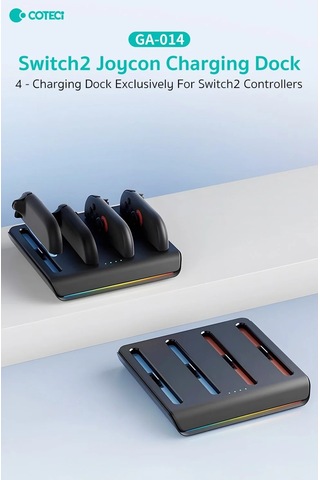 Premium Masa Düzeni Ekipman Oyun Odası Coteci Nintendo Switch 2 Joy-con Şarj Ünitesi Ve Standı