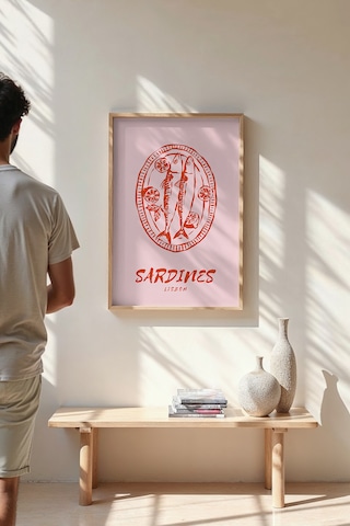 Sardalya Vintage Posteri Çerçevesiz - Salon Oturma Odası Mutfak O