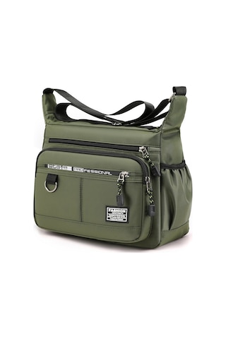 Uiowoo Büyük Kapasiteli Erkek Çantası Omuz Çantası Aşınmaya Dayanıklı Sırt Çantası Çok Cepli Çantası İş Gündelik Erkek Crossbody Çantası Ordu Yeşil