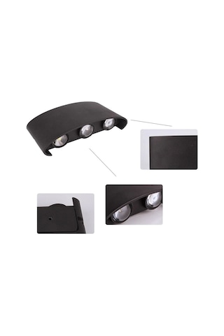 Dekoratif Çift Yönlü Duvar Aydınlatma Led Aplik Duvar Lambası Siyah