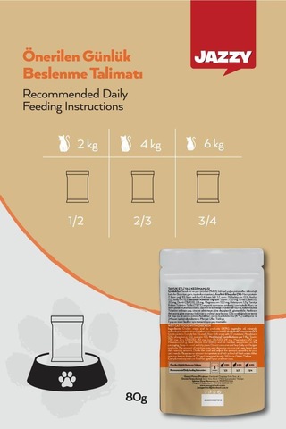 Dardanel Jazzy Zero Grain Tavuklu Kedi Maması Poşet 8 x 80 G