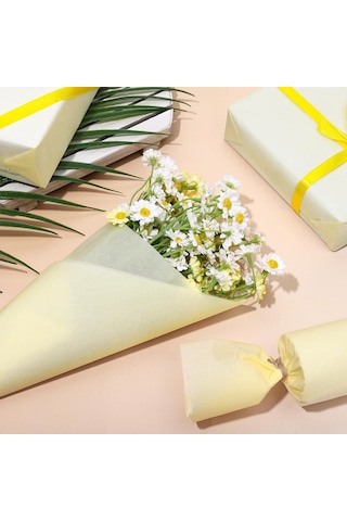 Açık Sarı Pelur Kağıdı-a4, Hediye, Çiçek Ambalaj Paketleme & Dıy Transparan Kağıt, 20x30cm, 100 Adet