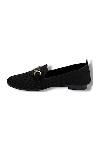 Ceylan Shoes 155-26 Triko V Toka Anatomik Kadın Babet Sıyah