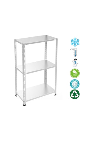 3 Katlı Paslanmaz Krom Raf Inox Soğuk Oda Rafı Buzhane Rafı Mutfak Banyo Islak Zemin Rafı Akvaryum Rafı 43x93 Cm-150 Cm-1.00 Mm Gri