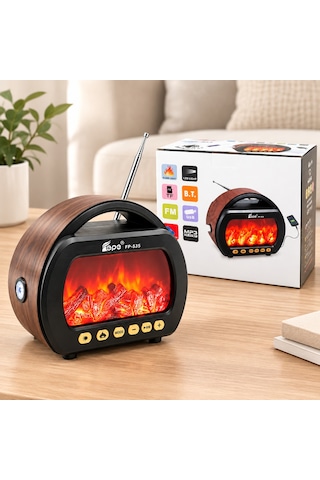 Fenerli Şömineli Bluetooth Radyo Hoparlör Am/fm/sw, Usb/type-c, Tf