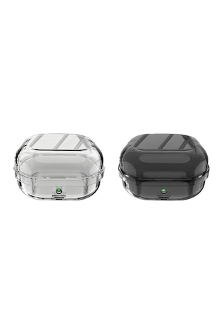 Samsung Uyumlu Galaxy Buds 4 Pro / Buds 4 Kılıf Kristal Silikon Şeffaf Case 47 Siyah