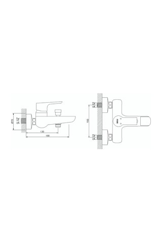 Newarc 921511N Natural Banyo Bataryası Krom