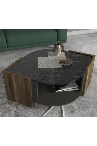 Dekorister Exclusive Marbel Orta Sehpa Ceviz-Mermer