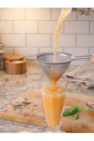 Mucit Home Çift Kulaklı Shake Süzme Süzgeci Konik Huni Süzgeç Kokteyl Süzgeci 12 Cm Gri