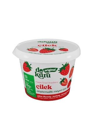 Dokuru Çilek Kuru Meyve Cipsi - Dondurularak Kurutulmuş Freeze Dried Çıtır Çilek 15 G