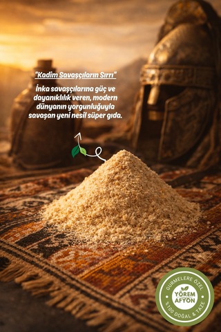 Yörem Afyon And Dağlarının Süper Kahramanı 4500 Rakım Hakiki Peru Maca Maka Kökü Tozu Lepidium Meyenii 60g