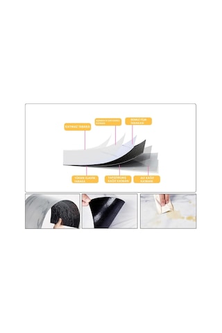 Tezgah Arası Kendinden Yapışkanlı Pvc Beyaz Kaplama Paneli 30X60 (545279574)