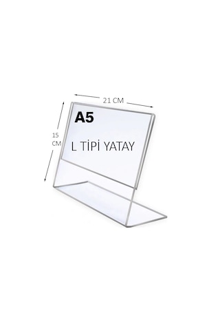 Heroglas A5 L Tipi Yatay Masa Üstü Şeffaf Pleksi / Föylük-fiyatlık-menü-broşürlük