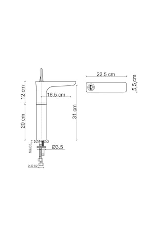 Fontana FK-5121 Yüksek Lavabo Bataryası Mat Krom