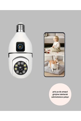 Northcity 1080p Wifi Ampul Güvenlik Kamerası Gece Görüş & Uzaktan Erişim Yeni Nesil