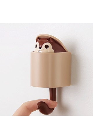 İki Görünmez Sincap Kancası Şemsiye Anahtarlık Yapışkanlı Montaj Diğer