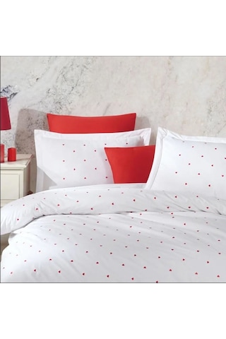 Hobby Çift Kişilik Poplin Premium Nakışlı Nevresim Lubow Beyaz Çok Renkli