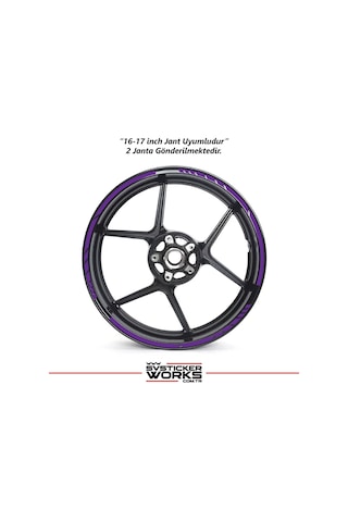Motosiklet Jant Şeridi Jant Sticker Dekor Model Parçalı Desen Sticker Set Mor